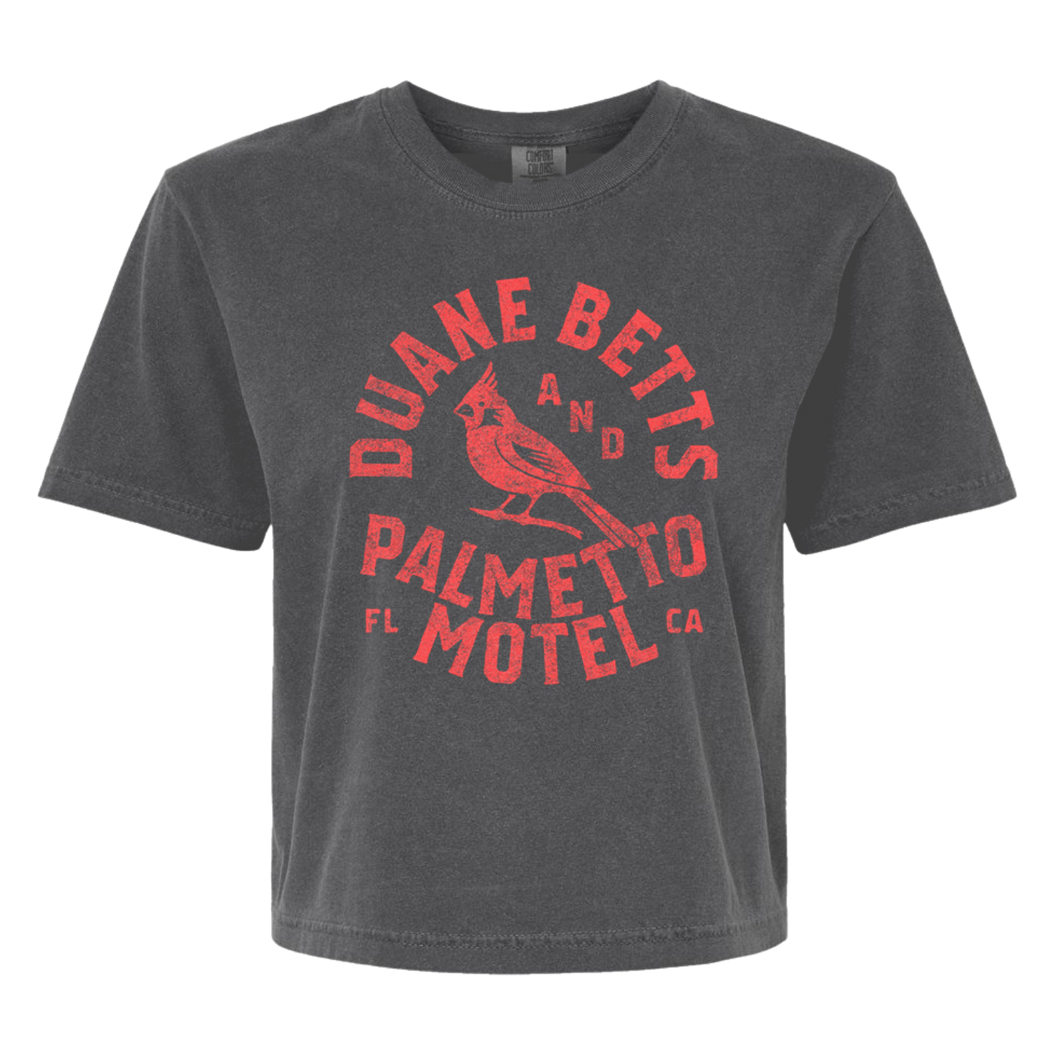 Duane Betts and Palmetto Motel Cardinal Cropped Ladies Tee